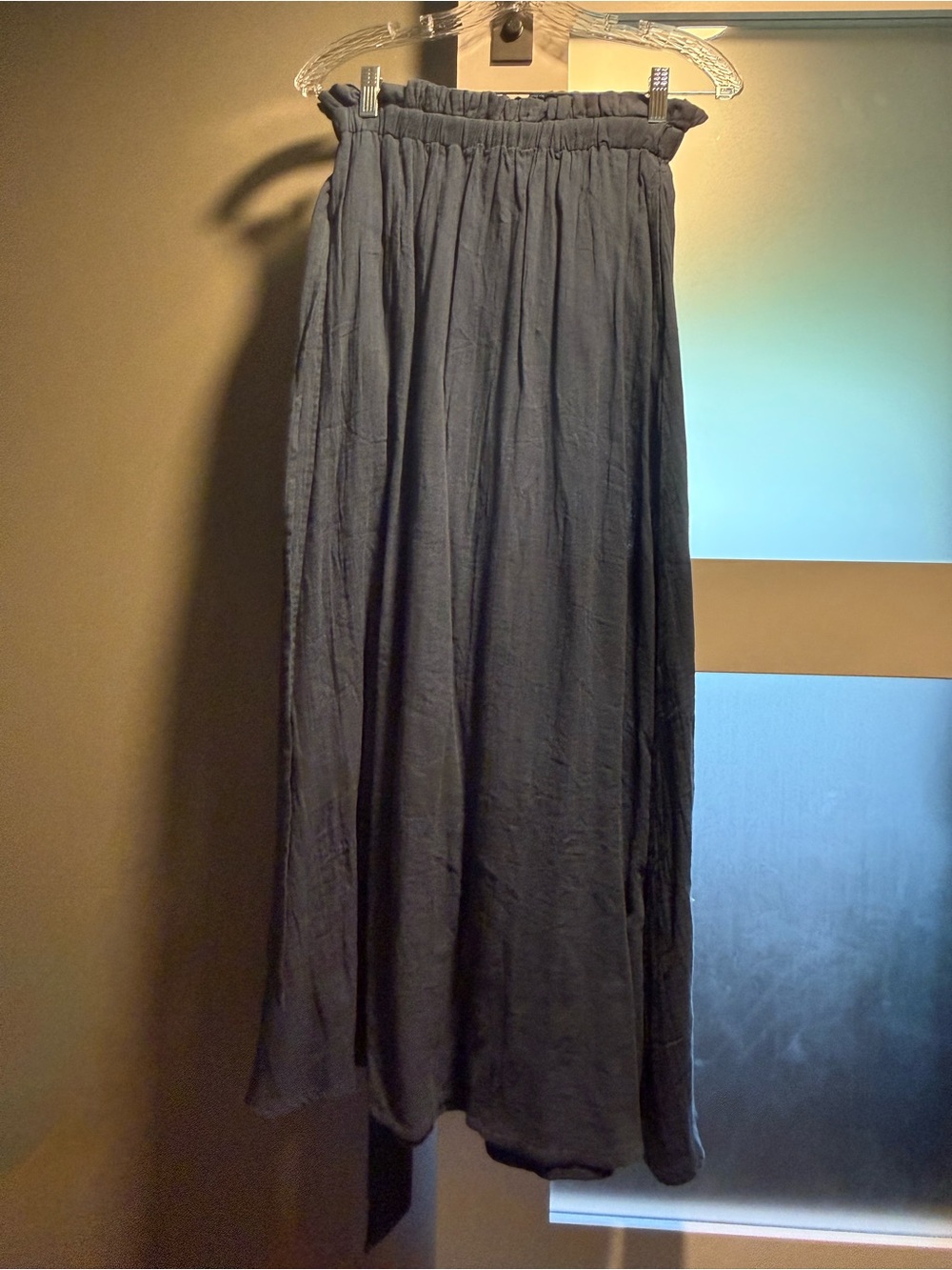Pact Coastal Double Gauze Tie Waist Maxi Skirt, Navy